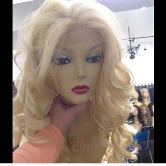 Romance Curl blonde human hair Blende Long Wig